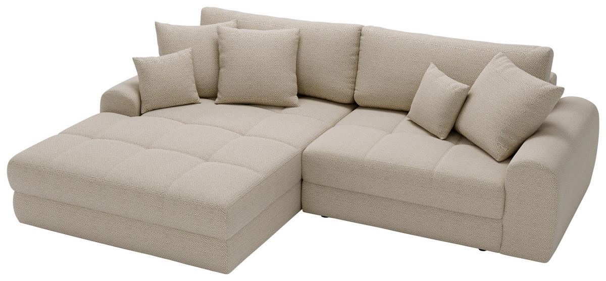 ECKSOFA LORSON Beige Struktur  - Beige/Schwarz, Design, Kunststoff/Textil (208/290cm) - Livetastic