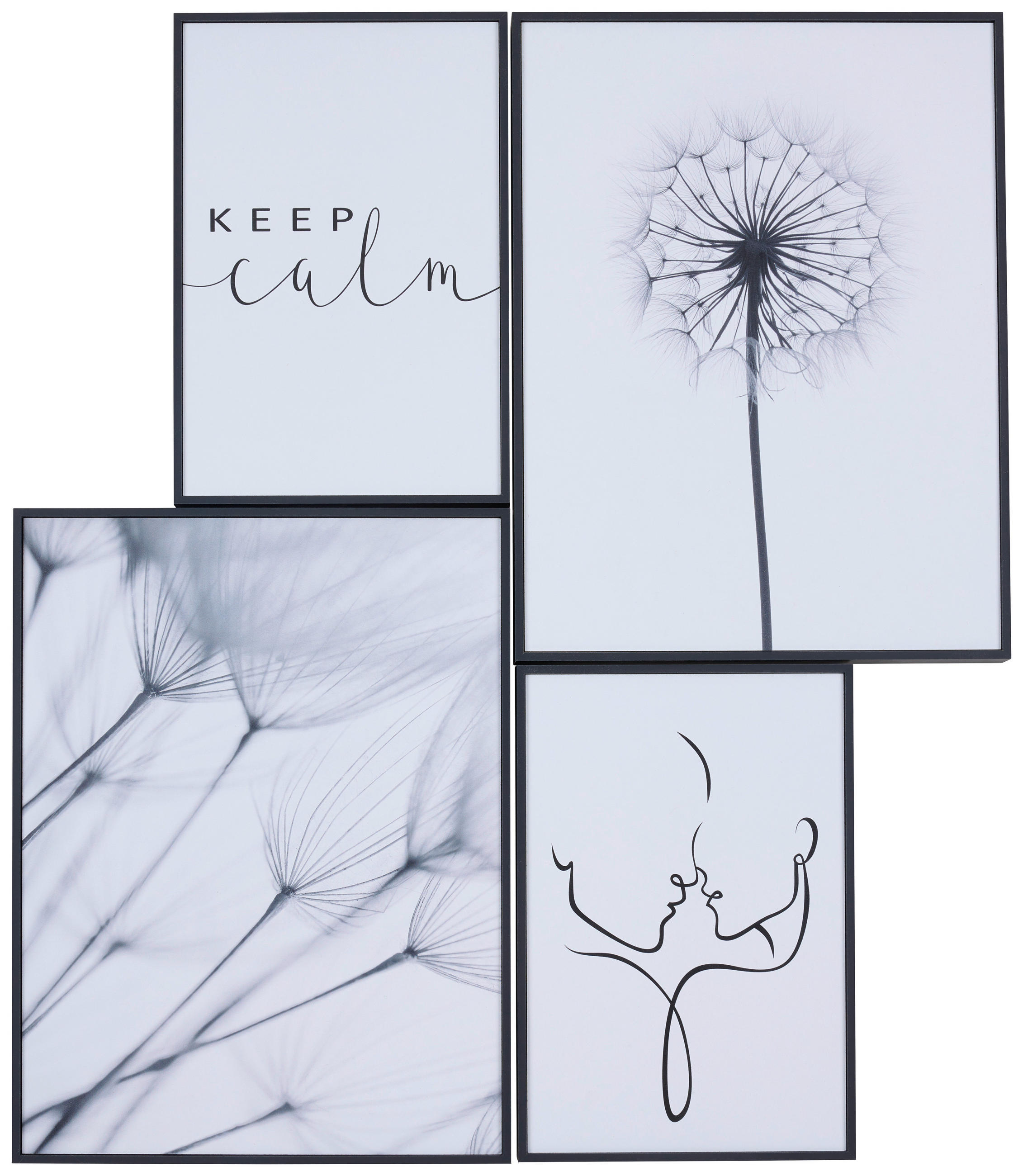KUNSTDRUCK 67/65 cm  - Weiss/Schwarz, Trend, Papier/Holzwerkstoff (67/65cm) - Monee