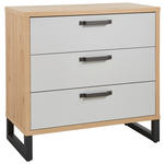 KOMMODE  in 91,6/89/45 cm  - Dunkelgrau/Eichefarben, MODERN, Holzwerkstoff/Metall (91,6/89/45cm) - Xora