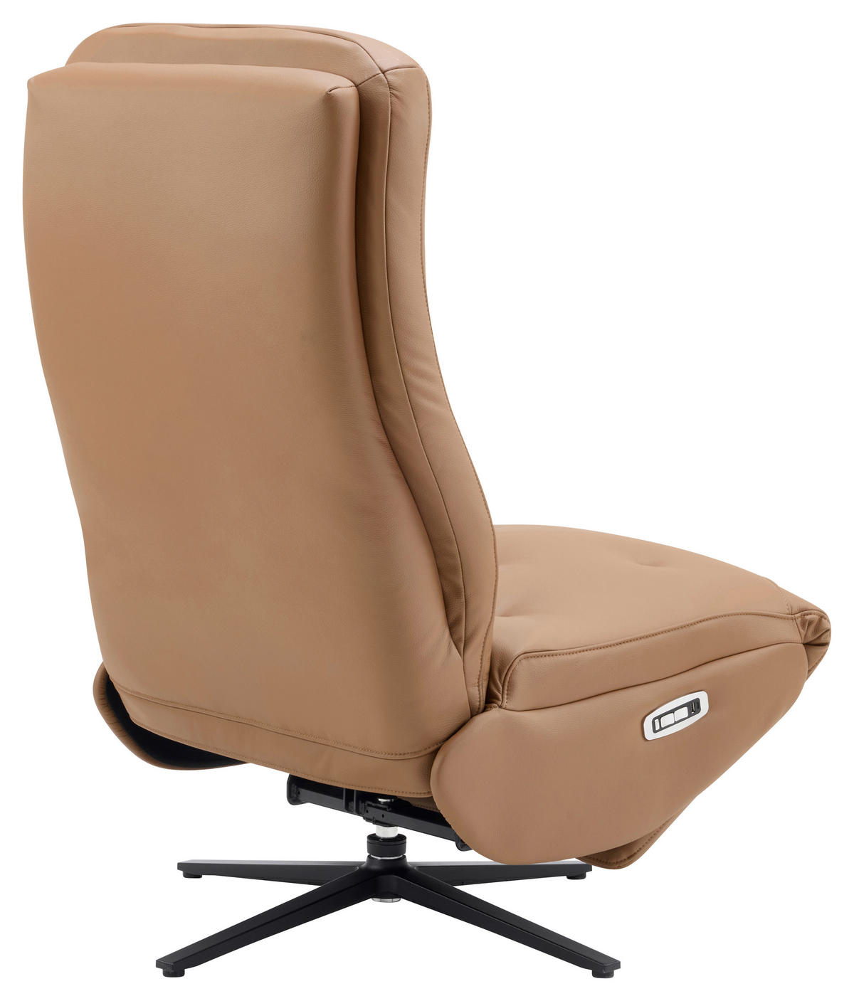 RELAXSESSEL NORA Lederlook, Mikrofaser    - Schwarz/Braun, Design, Textil/Metall (68/113/84cm) - Livetastic