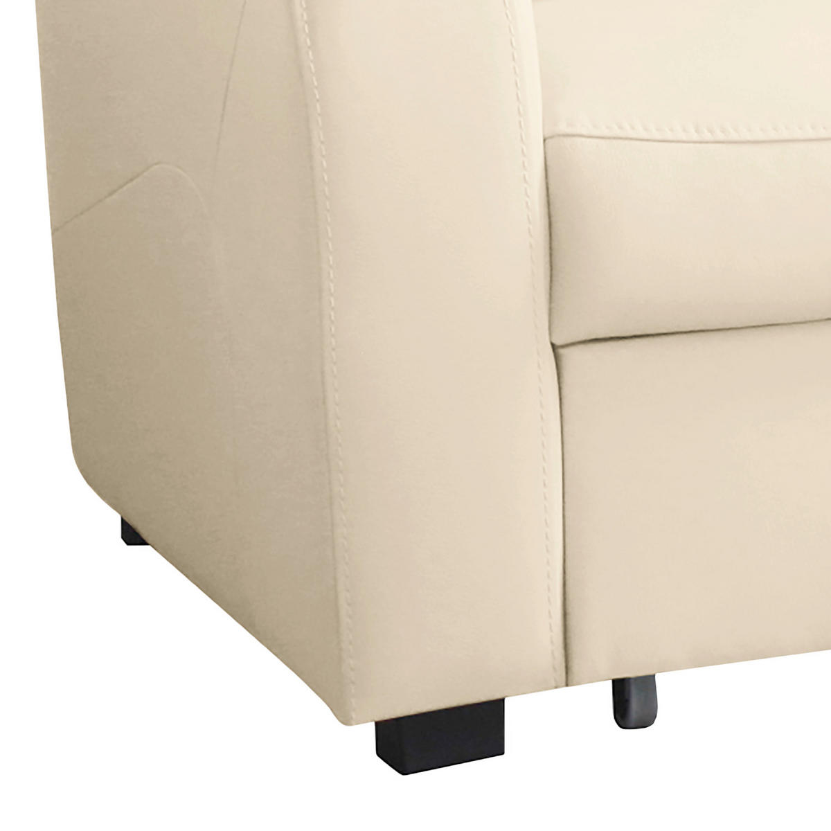 ECKSOFA 227/168 cm TILO in Lederlook Creme Bettkasten  227/168 cm  - Creme/Schwarz, Design, Kunststoff/Textil (227/168cm) - Livetastic