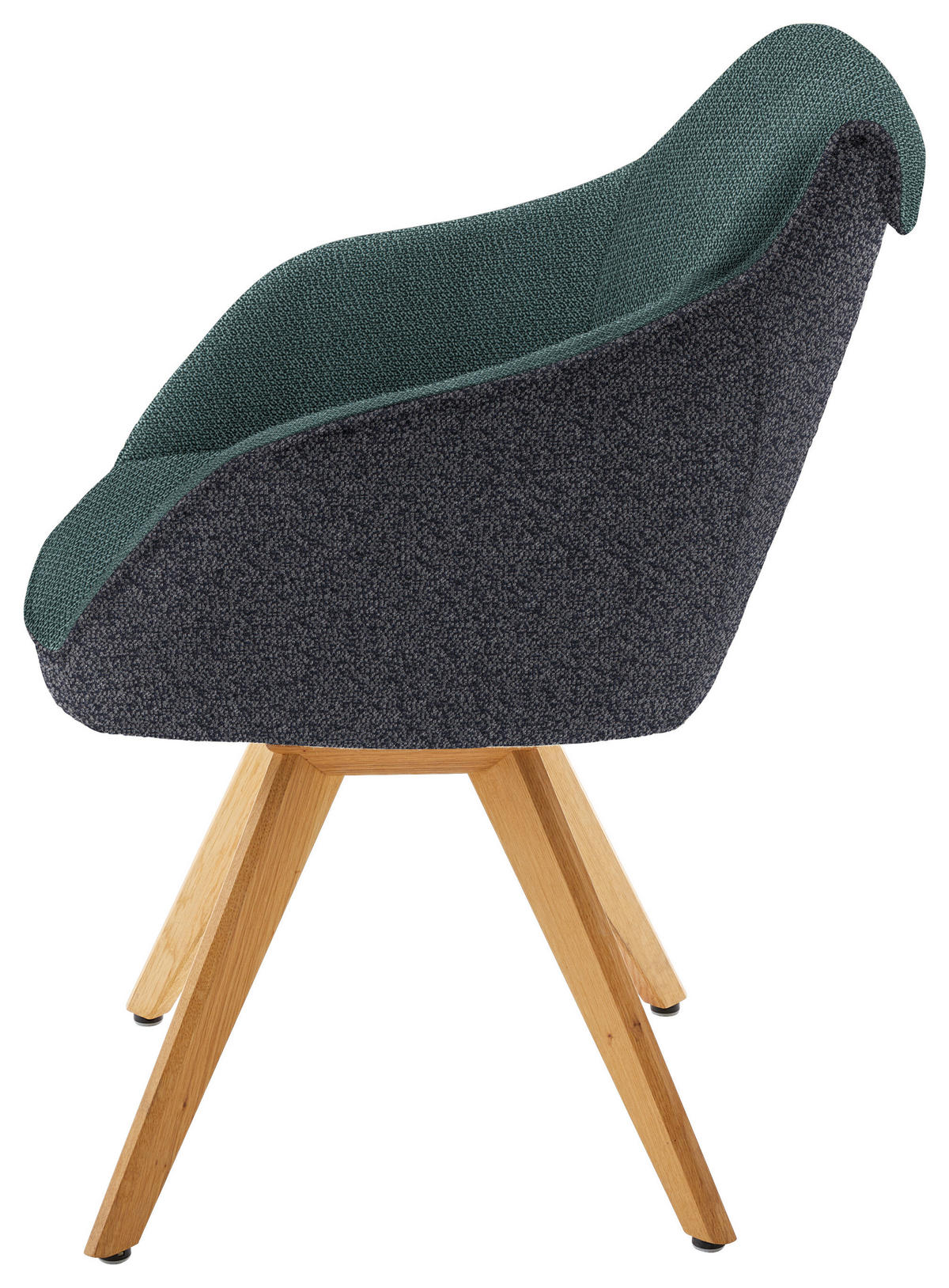 ARMLEHNSTUHL  in Flachgewebe  - Dunkelgrau/Eichefarben, Design, Holz/Textil (60/84/68cm) - Koinor