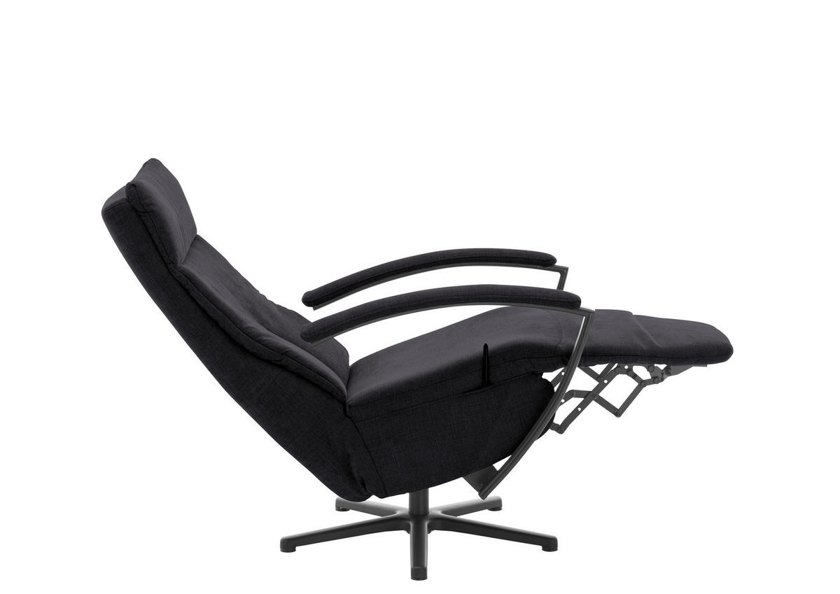 RELAXSESSEL in Textil Anthrazit  - Anthrazit/Schwarz, Design, Textil/Metall (76/110/83cm) - Beldomo Speed