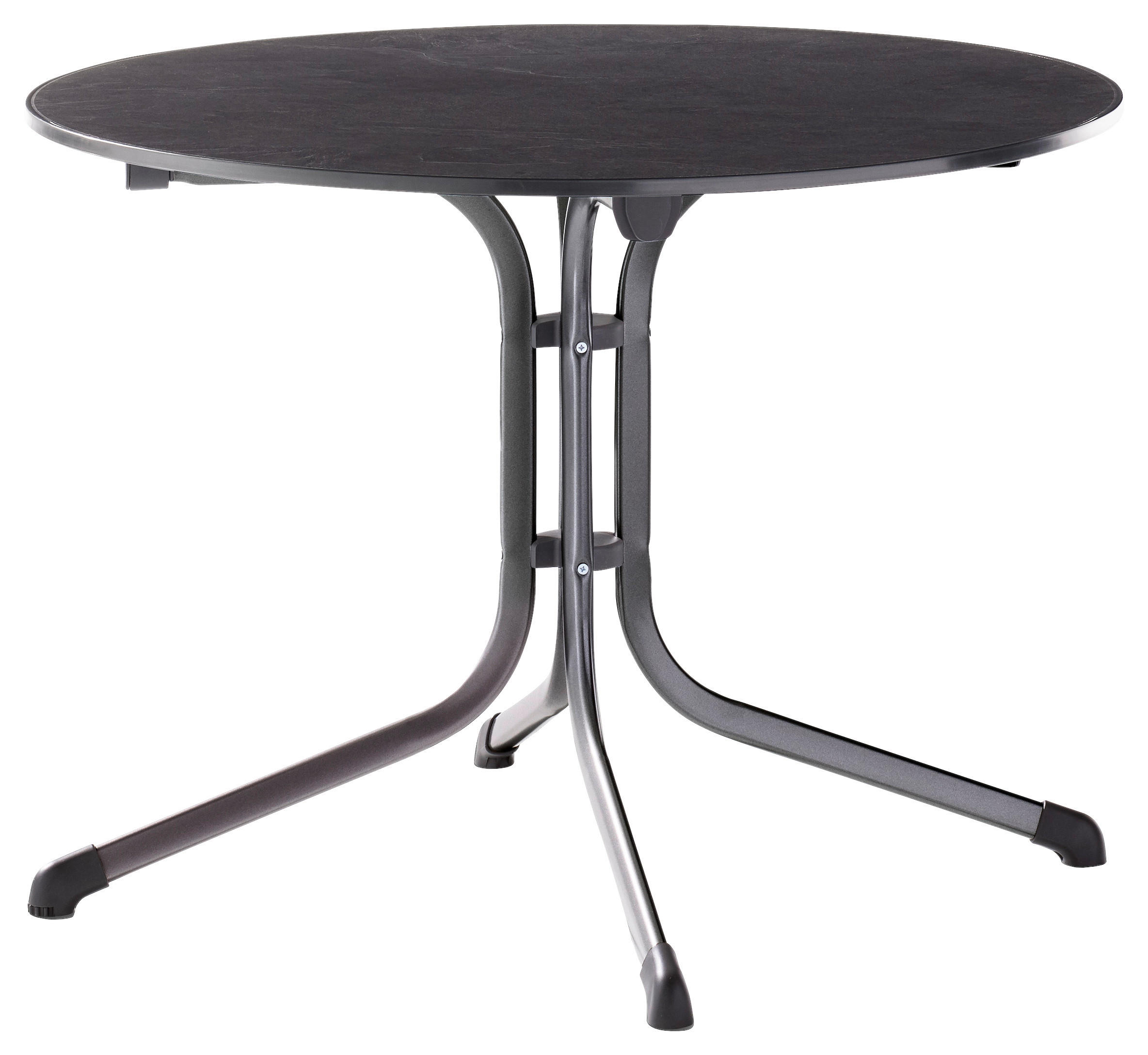 GARTENKLAPPTISCH 100/100/73 cm Metall rund  - Schieferfarben/Anthrazit, Basics, Kunststoff/Metall (100/100/73cm) - Sieger