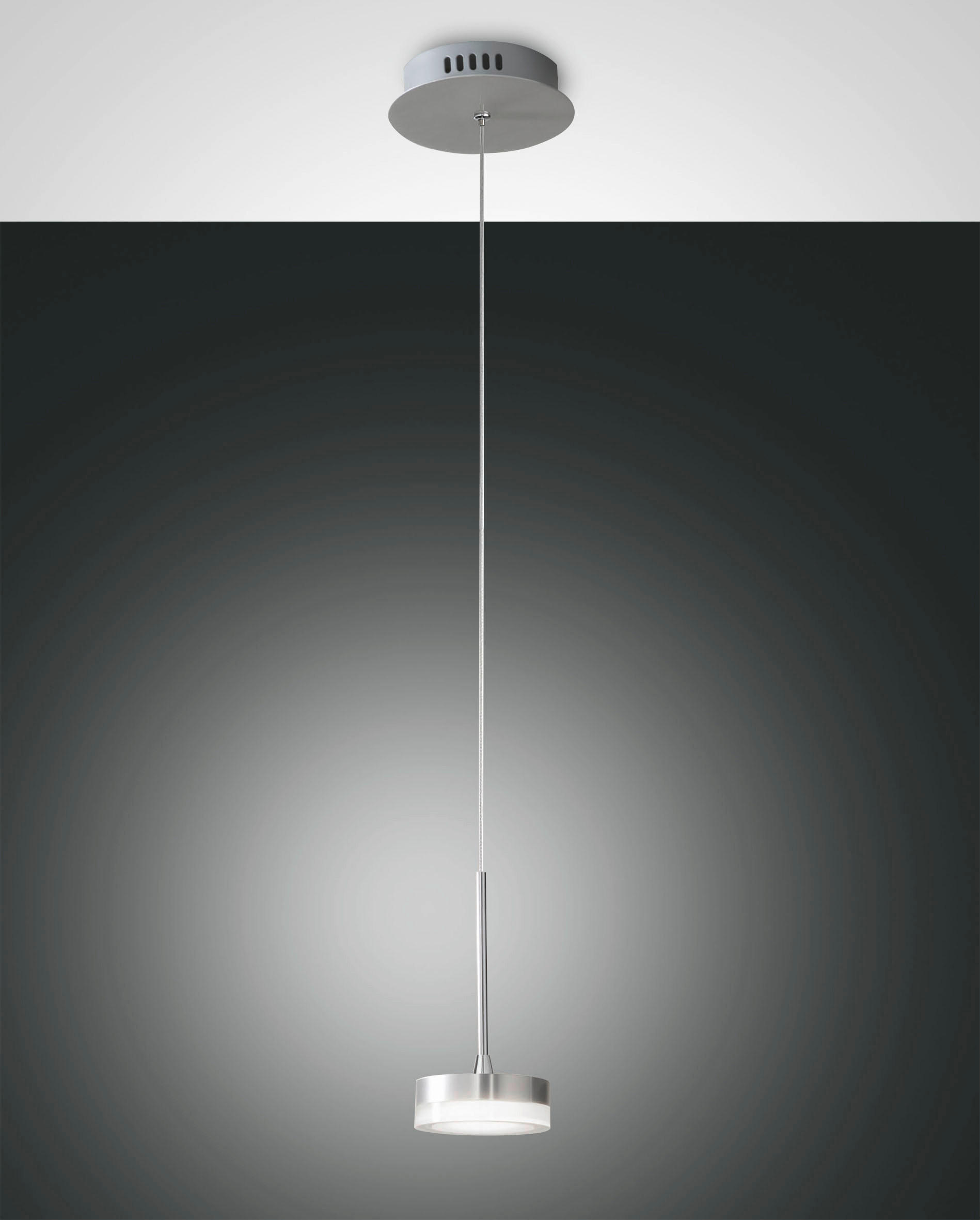 LED-PENDELLEUCHTE Dunk 14/200 cm   - Alufarben, Basics, Metall (14/200cm) - Fabas Luce