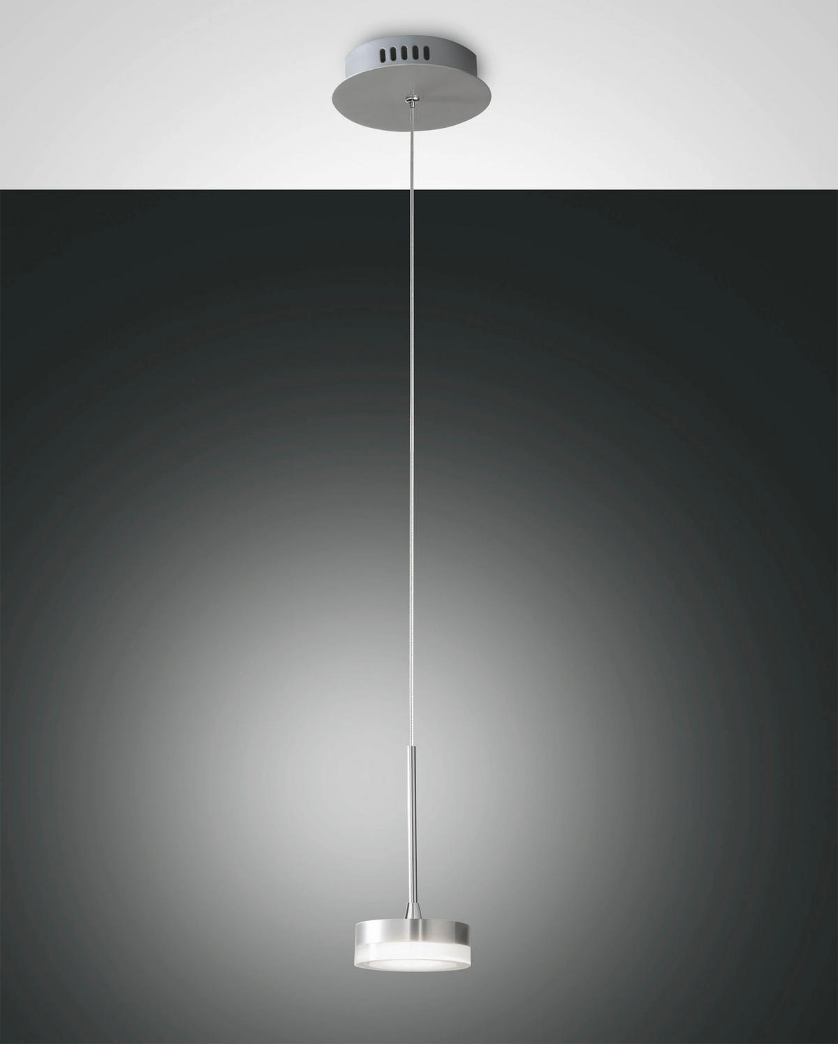 LED-PENDELLEUCHTE Dunk 14/200 cm   - Alufarben, Basics, Metall (14/200cm) - Fabas Luce