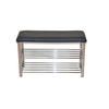 SCHUHBANK  in 57/50/30 cm  - Chromfarben/Schwarz, Design, Textil/Metall (57/50/30cm) - MID.YOU