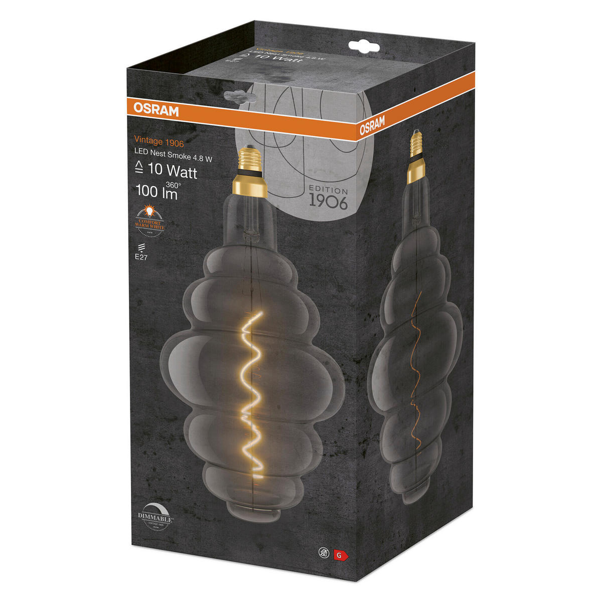 LED-LEUCHTMITTEL   E27 4,8 W  - Hellgrau, Basics, Glas (20/40,5cm) - Osram