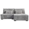 ECKSOFA in Cord Hellgrau  - Hellgrau/Schwarz, Modern, Holz/Textil (210/145cm) - MID.YOU