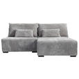 ECKSOFA in Cord Hellgrau  - Hellgrau/Schwarz, MODERN, Holz/Textil (210/145cm) - Carryhome