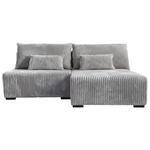 ECKSOFA Hellgrau Cord  - Hellgrau/Schwarz, MODERN, Holz/Textil (210/145cm) - Carryhome