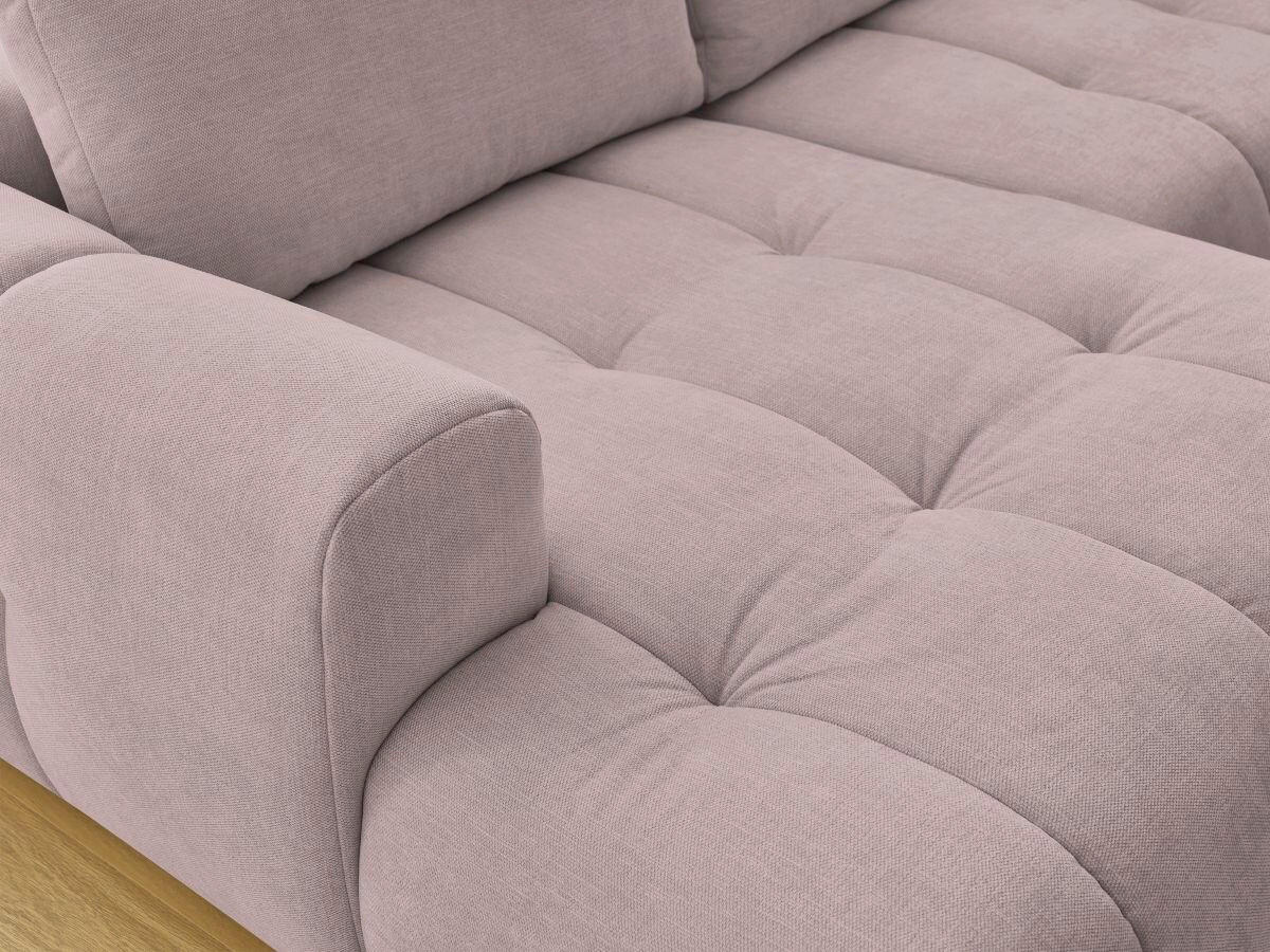 WOHNLANDSCHAFT  FUJI  Pink Leinenoptik  - Pink/Schwarz, MODERN, Kunststoff/Textil (160/377/204cm)