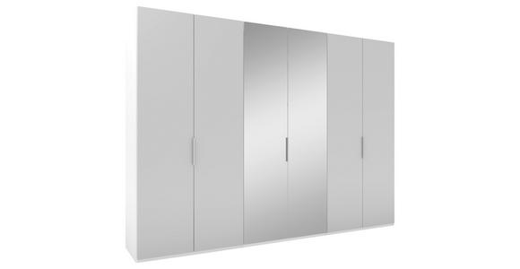 DREHTÜRENSCHRANK 300/223/62 cm 6-türig Grau, Weiß  - Alufarben/Weiß, KONVENTIONELL, Glas/Holzwerkstoff (300/223/62cm) - Novel