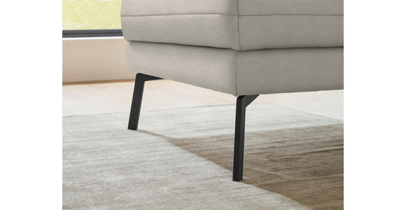 ECKSOFA  in Flachgewebe Naturfarben Armteilverstellung, Relaxfunktion, Drehsitzfunktion  175-224/255-365 cm  - Schwarz/Naturfarben, Design, Textil/Metall (175-224/255-365cm) - Dieter Knoll