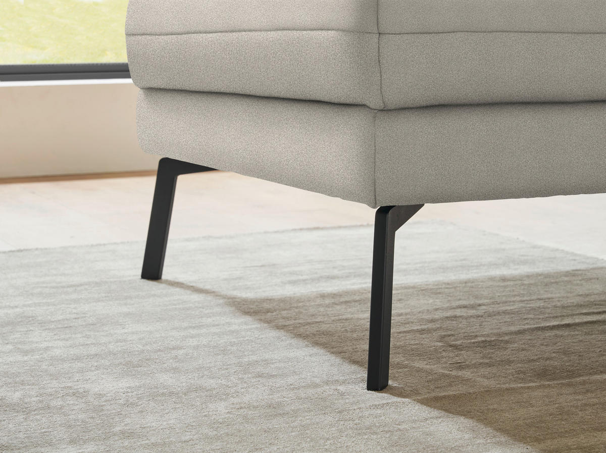 ECKSOFA  in Flachgewebe Naturfarben  175-224/255-365 cm  - Schwarz/Naturfarben, Design, Textil/Metall (175-224/255-365cm) - Dieter Knoll