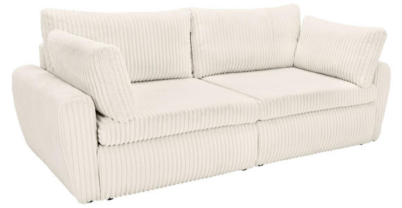 SCHLAFSOFA Cord, Plüsch Weiß  - Schwarz/Weiß, MODERN, Kunststoff/Textil (240/90/120cm) - Carryhome