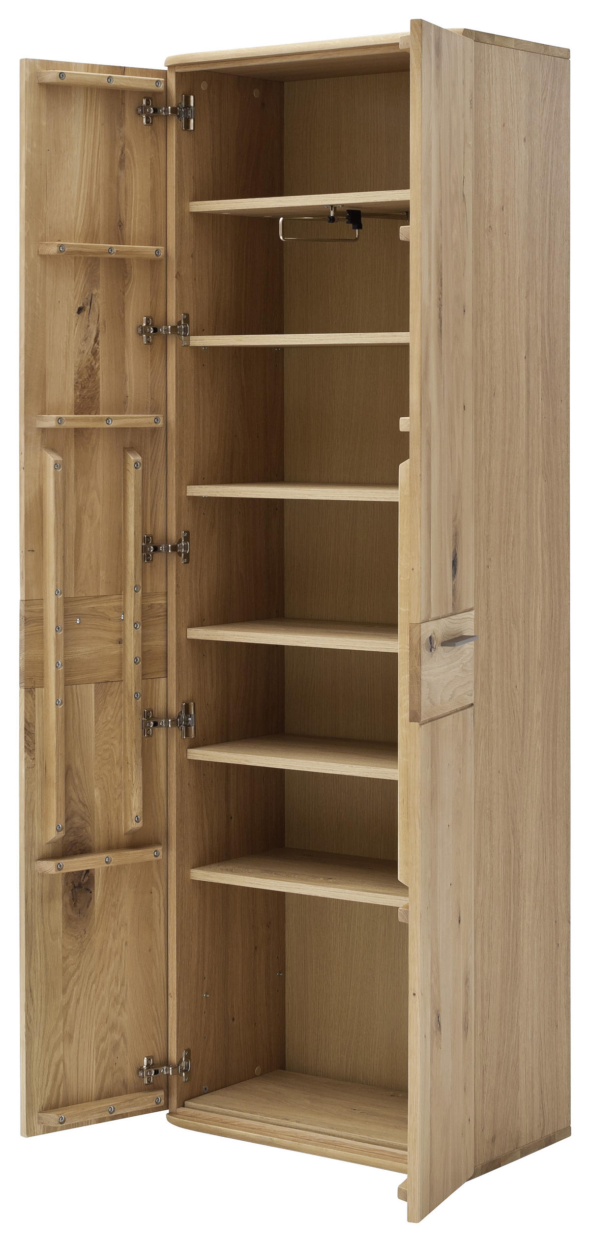 GARDEROBENSCHRANK 65/197/38 cm  - Eichefarben/Nickelfarben, Natur, Holz/Holzwerkstoff (65/197/38cm) - MID.YOU