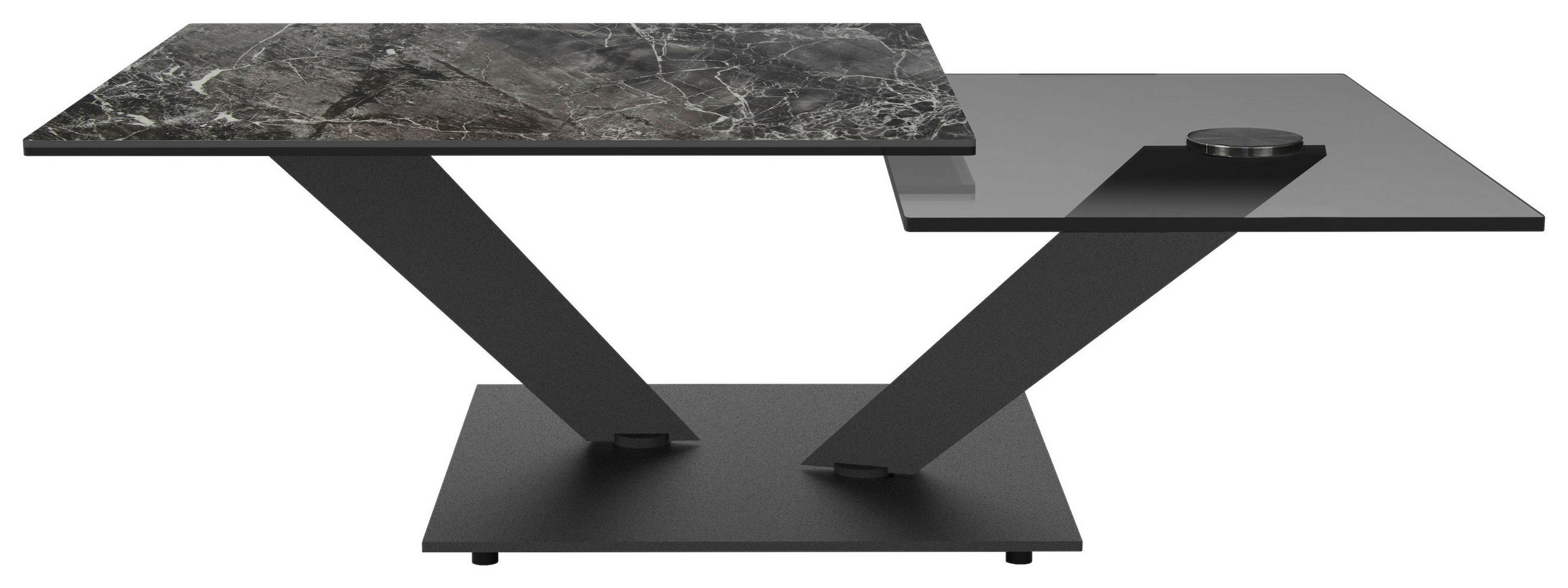 COUCHTISCH 84-129/84-106/40 cm rechteckig Schwarz  - Schwarz, Design, Keramik/Metall (84-129/84-106/40cm) - Naos