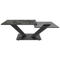 COUCHTISCH 84-129/84-106/40 cm rechteckig Schwarz  - Schwarz, Design, Keramik/Metall (84-129/84-106/40cm) - Naos