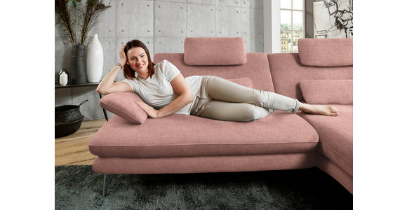 ECKSOFA in Velours Flieder 284/184 cm - Flieder/Schwarz, Design, Textil/Metall (284/184cm) - Dieter Knoll