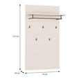GARDEROBENPANEEL  in 74/127/30,7 cm  - Sandfarben/Grau, MODERN, Holzwerkstoff/Metall (74/127/30,7cm) - Carryhome