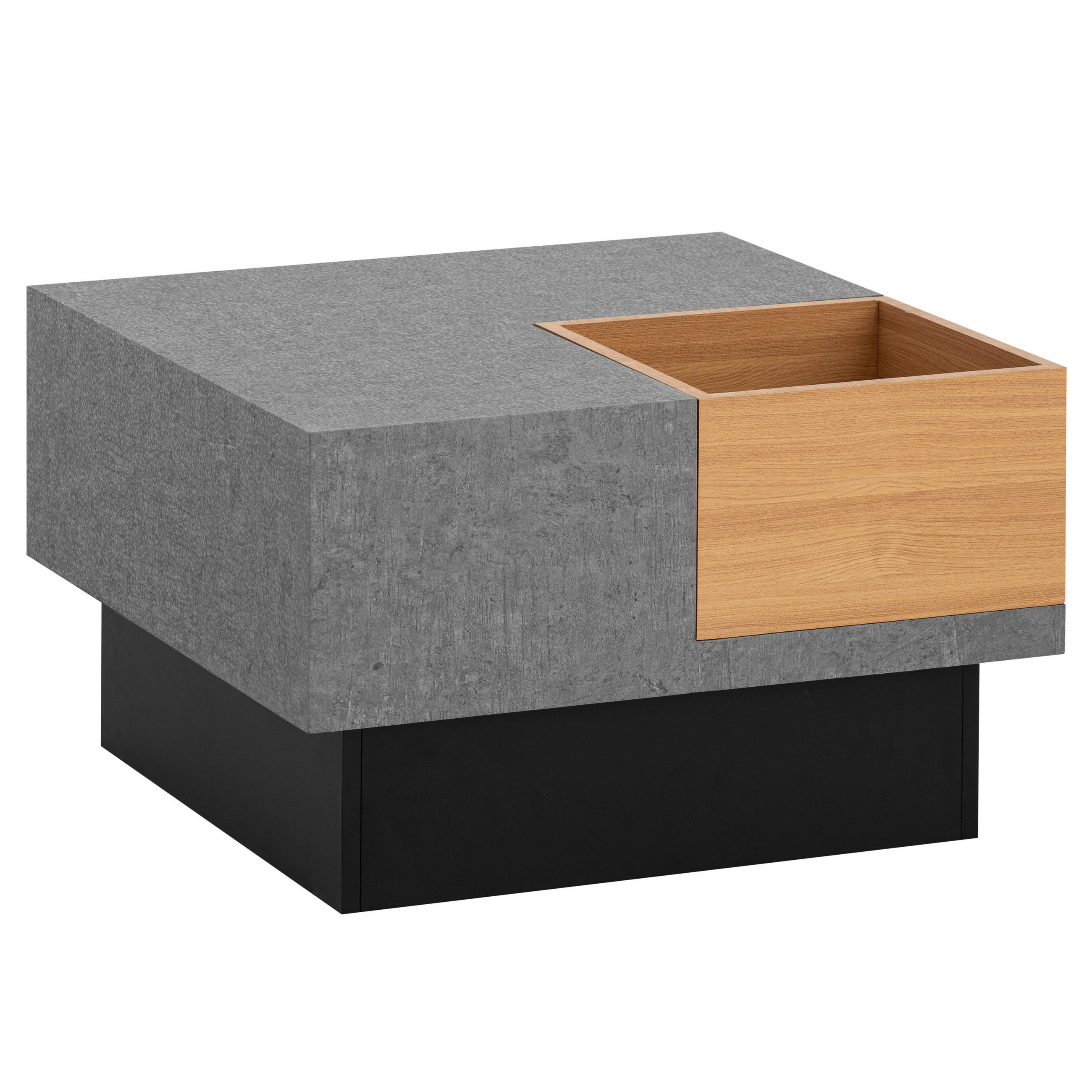 COUCHTISCH quadratisch Grau  - Schwarz/Grau, Design, Holzwerkstoff (65/40/65cm) - Livetastic