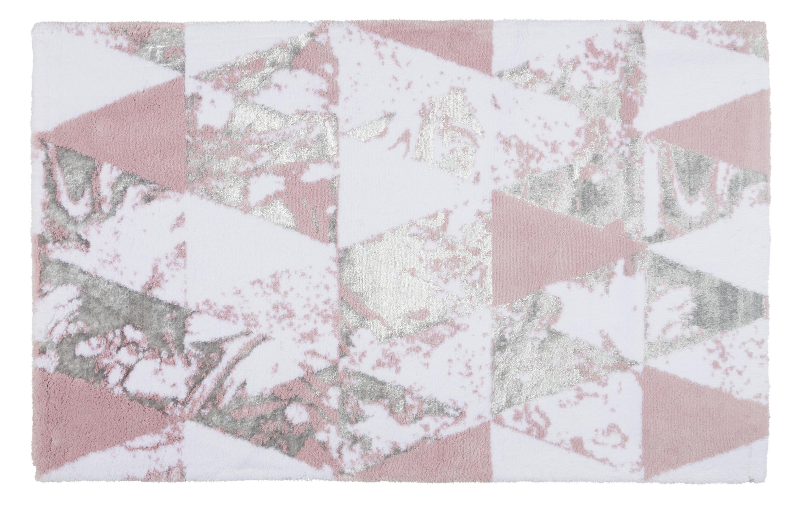 Badematte 60/100 cm Weiß, Flieder