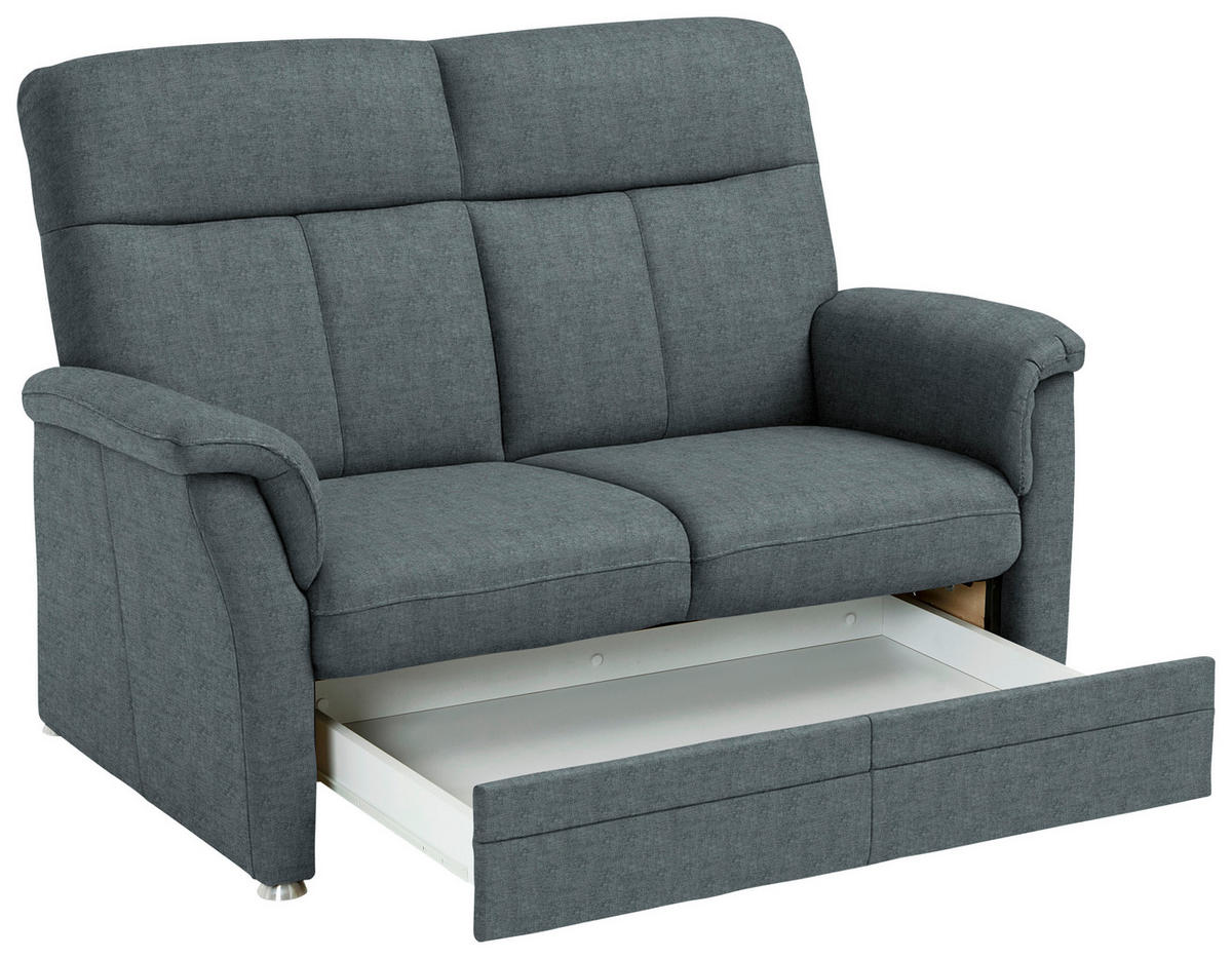 2-SITZER-SOFA Flachgewebe Grau  - Alufarben/Grau, Konventionell, Textil/Metall (142/100/89cm) - Beldomo Comfort