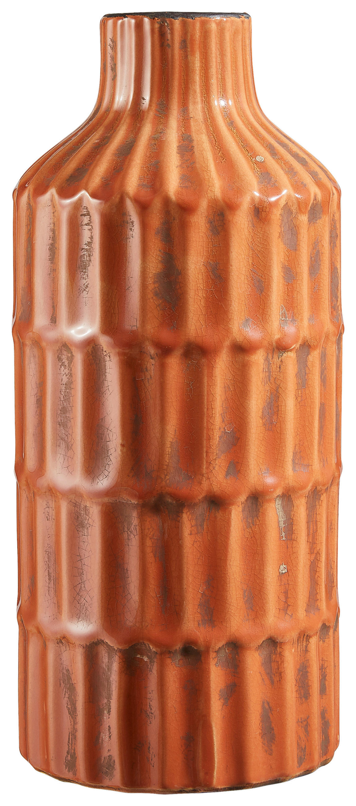 DEKOVASE  - Rotbraun, Basics, Keramik (15,5/35cm) - Light & Living