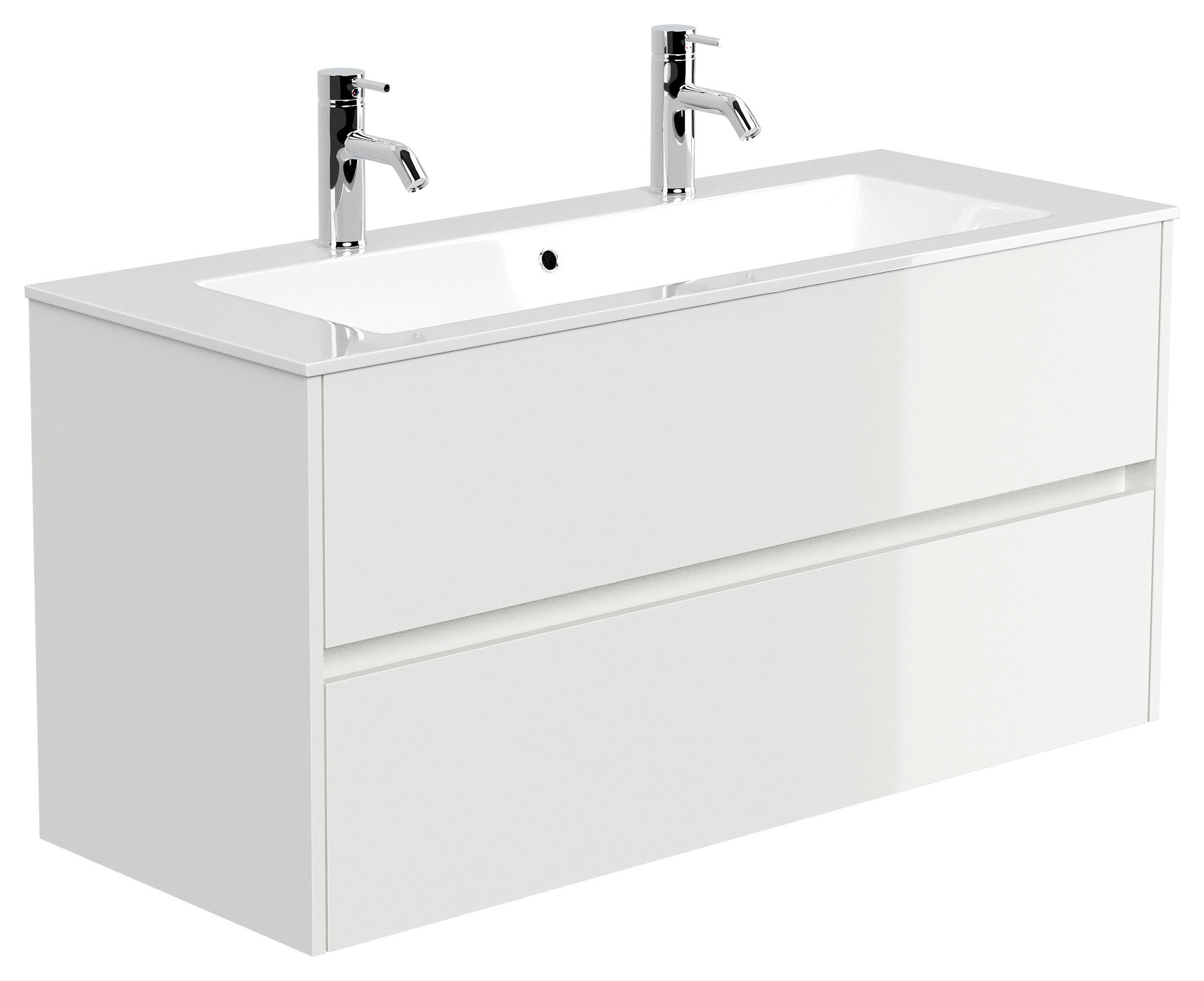 WASCHTISCHKOMBI  - Weiß Hochglanz/Weiß, MODERN, Holzwerkstoff/Stein (120/58,5/46,5cm) - MID.YOU