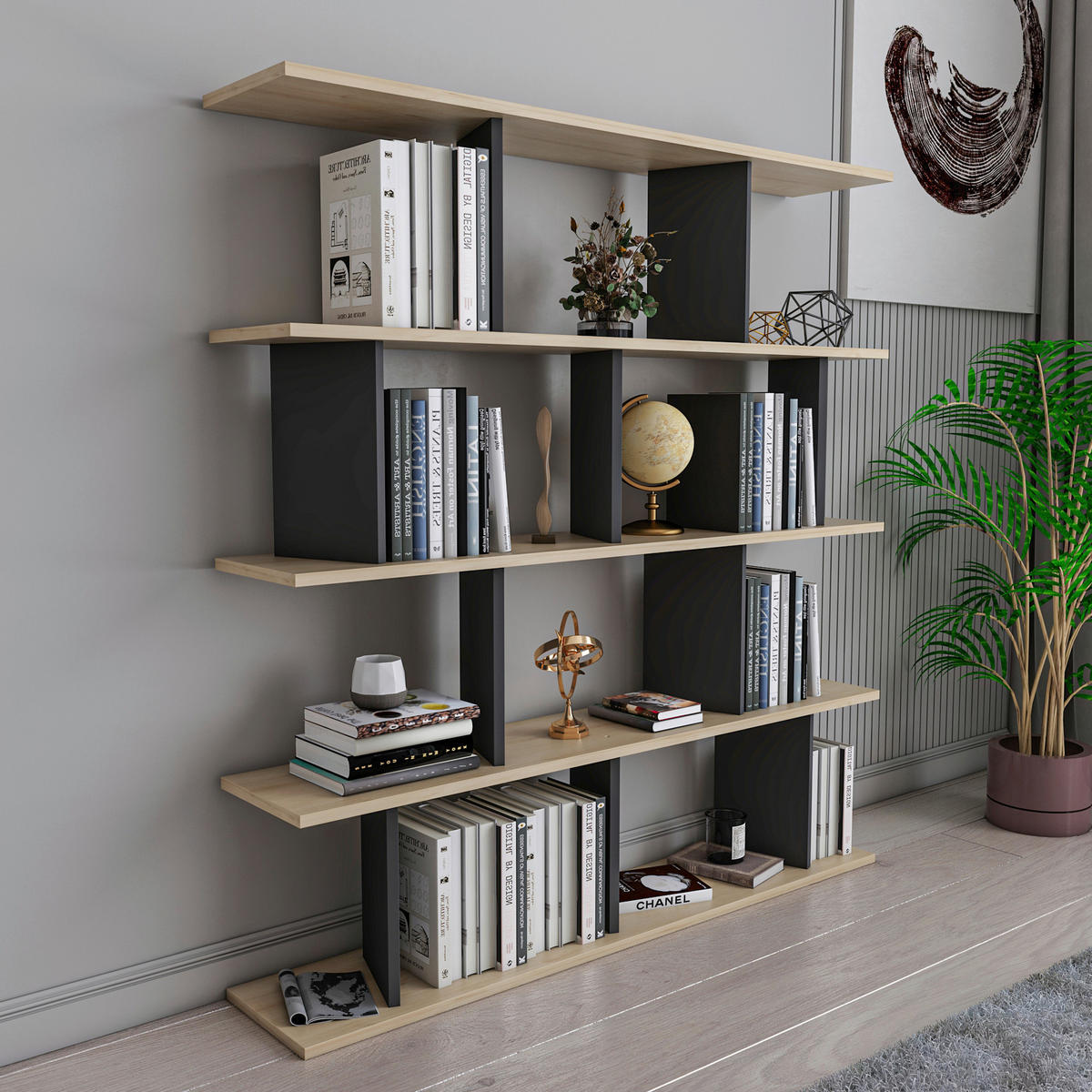 REGAL  130/137/25 cm Anthrazit  - Anthrazit, Design, Holzwerkstoff (130/137/25cm) - Livetastic