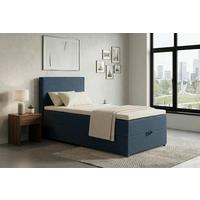 BOXBETT 100/200 cm  in Dunkelblau  - Schwarz/Dunkelblau, MODERN, Holzwerkstoff/Kunststoff (100/200cm) - MID.YOU