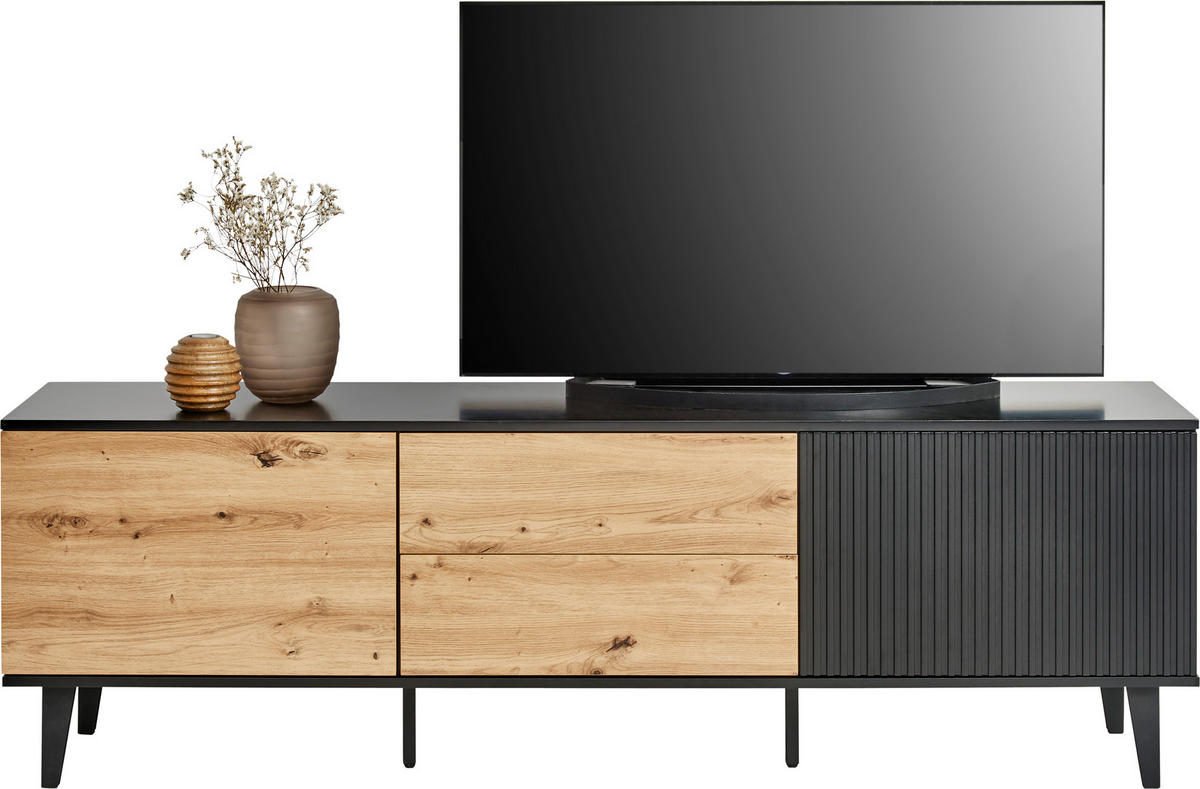 TV-SZEKRÉNY 172/56/40 cm  - fekete/Artisan tölgy, Design, faalapú anyag/fém (172/56/40cm) - Xora