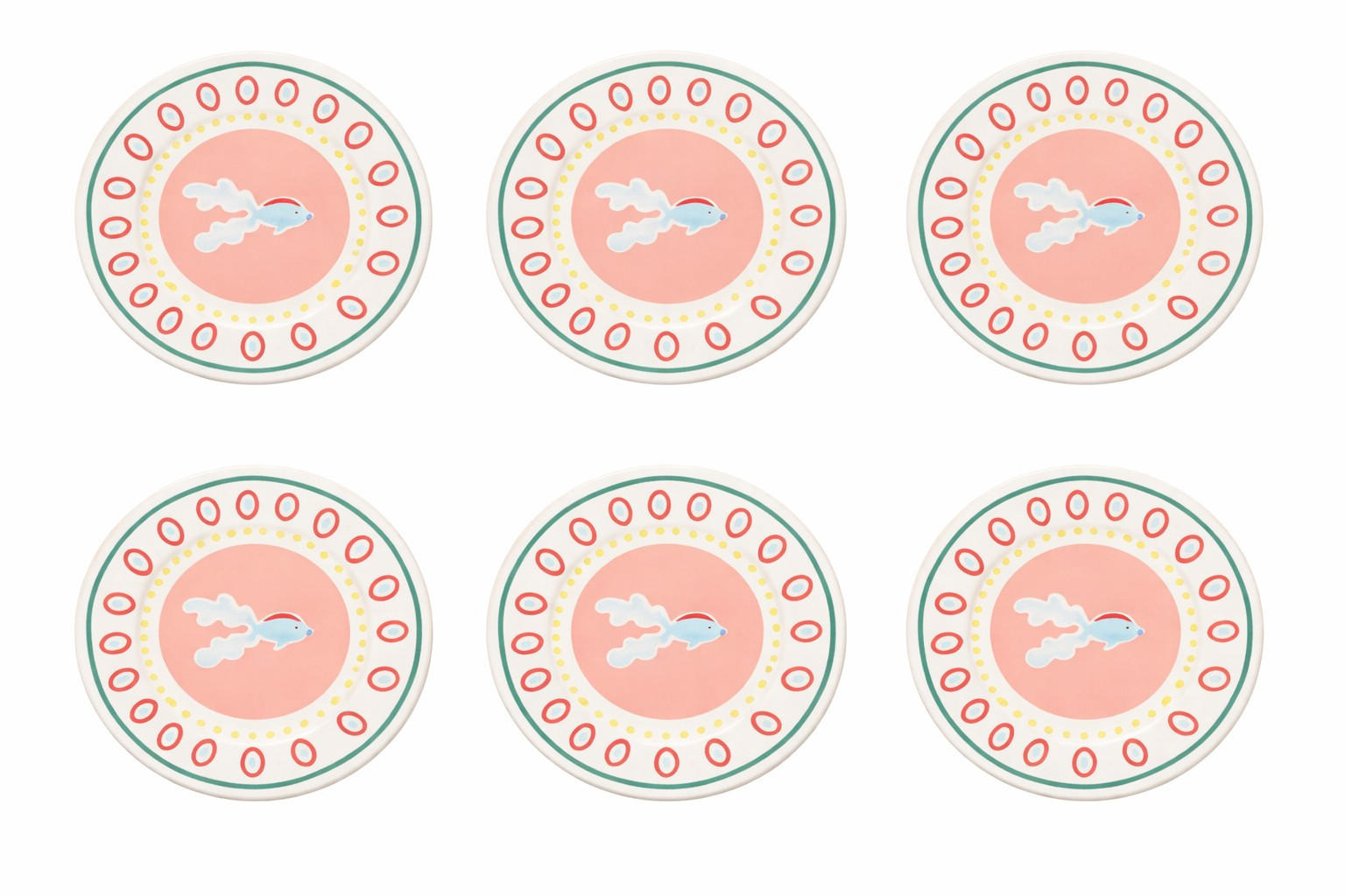 DESSERTTELLERSET Multicolor 6-teilig SUMMER BLISS  - Multicolor, Basics, Keramik - Costa Nova