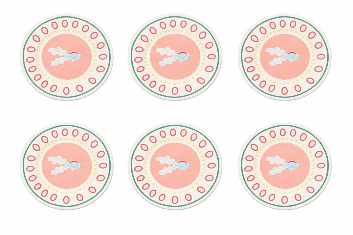 DESSERTTELLERSET Multicolor 6-teilig SUMMER BLISS  - Multicolor, Basics, Keramik - Costa Nova