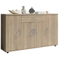 KOMÓD 118/70/30 cm  - ezüst/Sonoma tölgy, Design, műanyag/faalapú anyag (118/70/30cm) - Boxxx