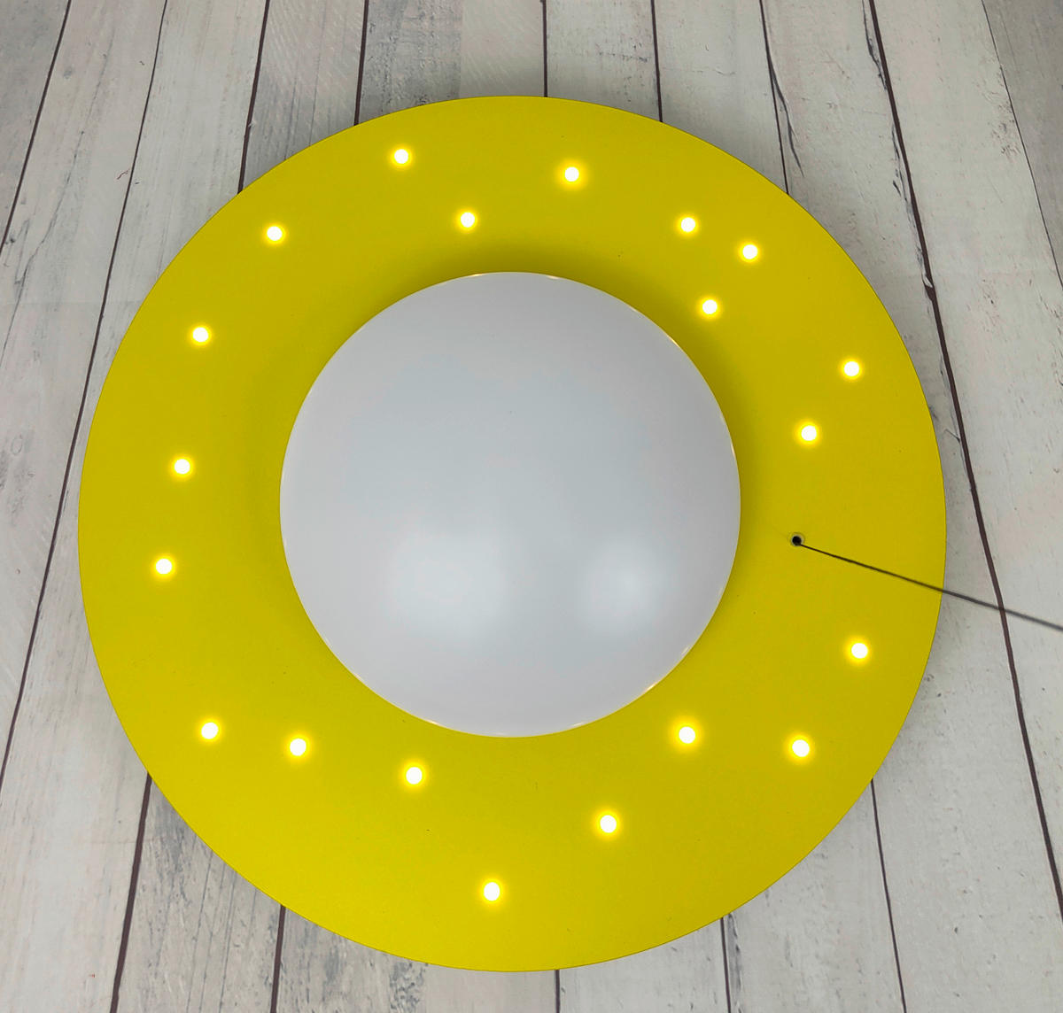 DĚTSKÉ STROPNÍ SVÍTIDLO, 54/11 cm  - bílá/žlutá, Basics, kompozitní dřevo/plast (54/11cm)