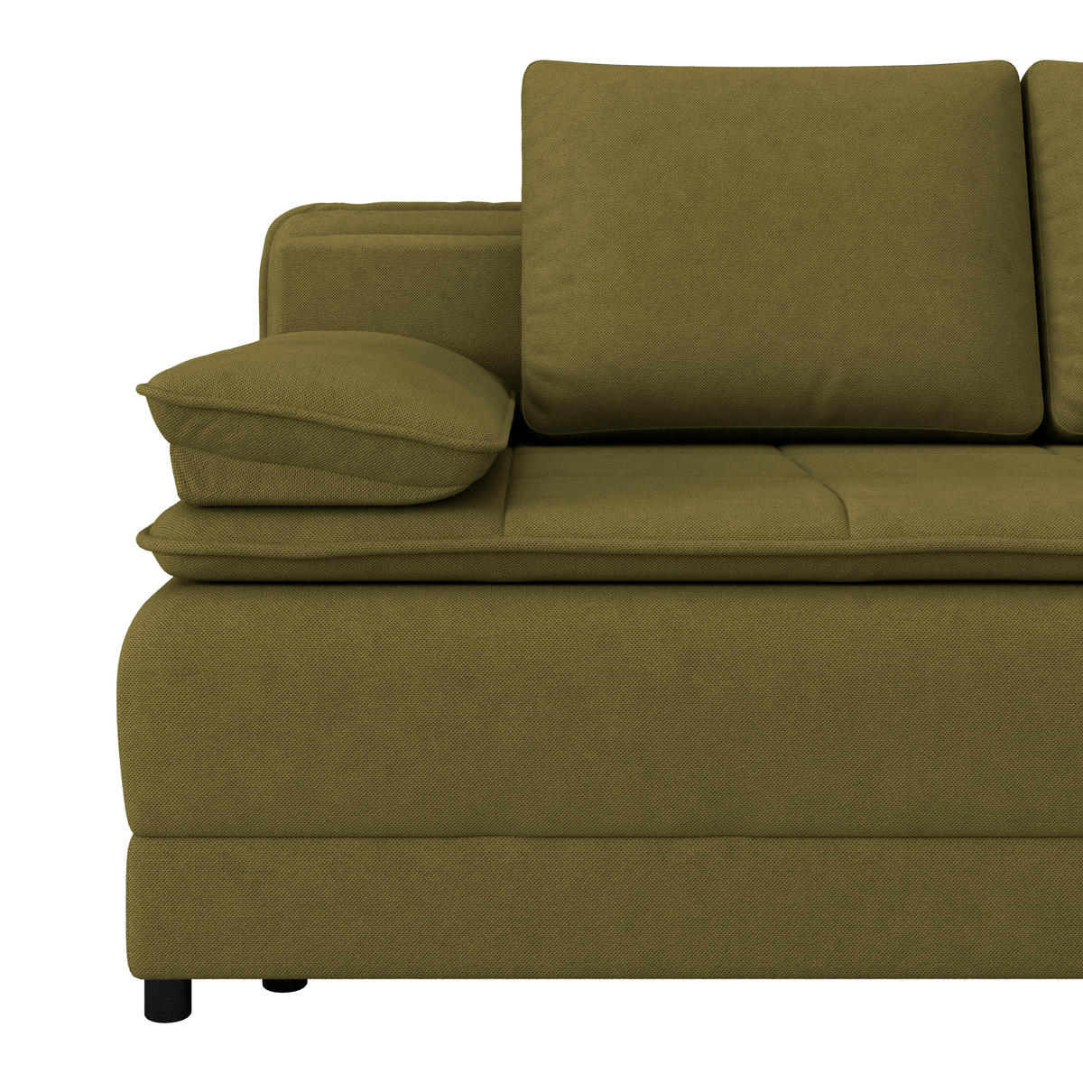 SCHLAFSOFA in Webstoff Olivgrün  - Schwarz/Olivgrün, Modern, Kunststoff/Textil (202/73-92/105cm) - MID.YOU