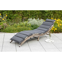 GARTENLIEGE 172/62/54 cm  - Naturfarben/Grau, MODERN, Kunststoff/Metall (172/62/54cm) - Gardenson