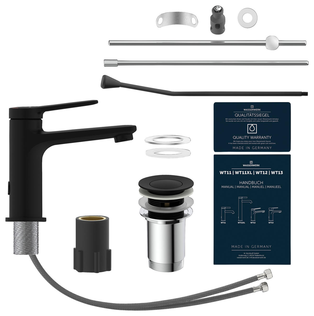 WASCHTISCHARMATUR 5/15,5/17 cm  - Schwarz, Basics, Metall (5/15,5/17cm)