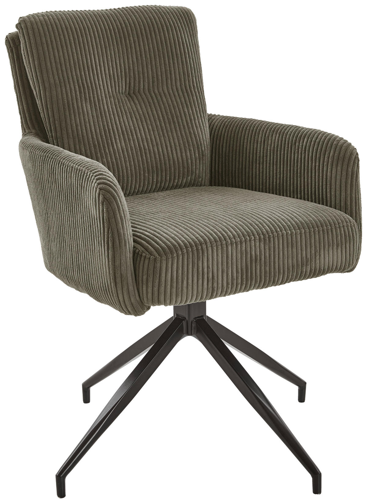 ARMLEHNSTUHL  in Eisen Cord  - Waldgrün/Schwarz, Design, Textil/Metall (60/90/68cm) - Valdera