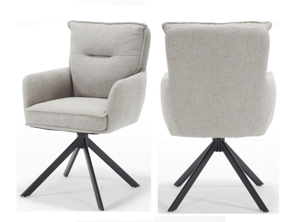 DREHSTUHL Struktur Grau  - Schwarz/Grau, MODERN, Textil/Metall (60/93/67cm) - Livetastic