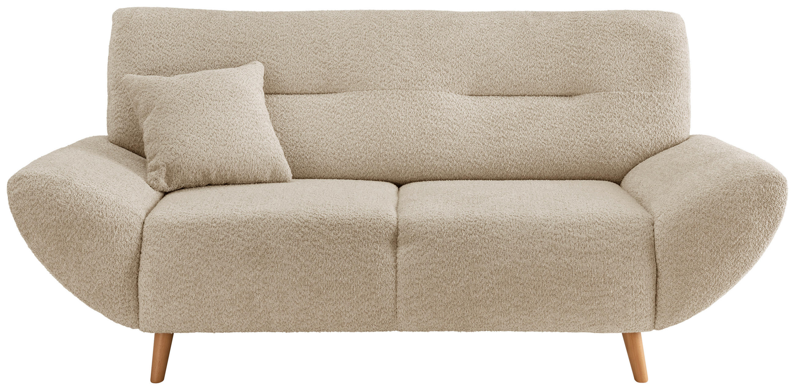 3-SITZER-SOFA in Bouclé Beige  - Wildeiche/Beige, KONVENTIONELL, Holz/Textil (205/81/90cm) - MID.YOU