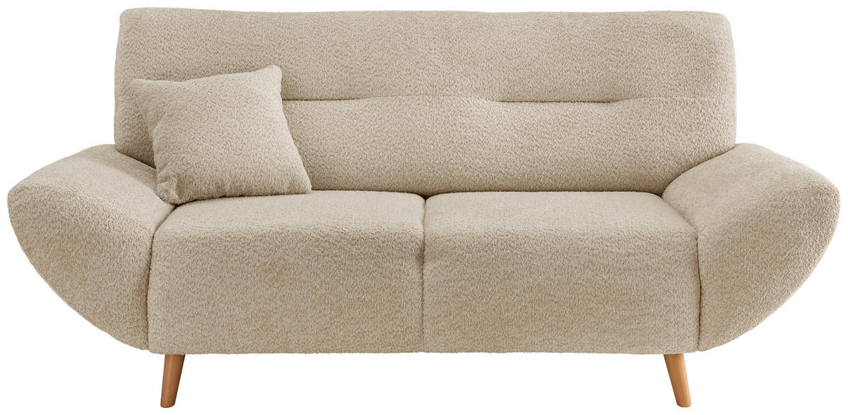 3-SITZER-SOFA in Bouclé Beige  - Wildeiche/Beige, KONVENTIONELL, Holz/Textil (205/81/90cm) - MID.YOU