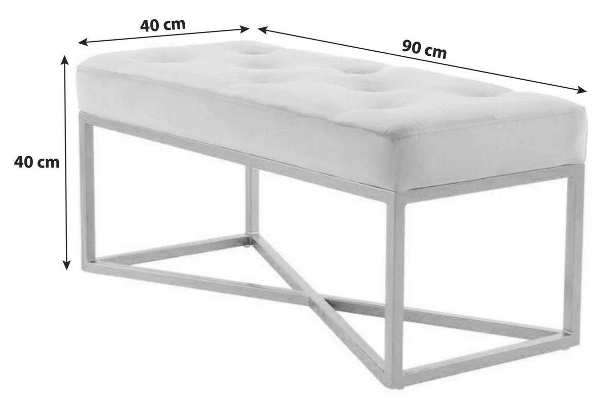 TABURETOVÁ LAVICE, kov, plast, textil, kompozitní dřevo, 90/40/40 cm - šedá/barvy zlata, Basics, kov/kompozitní dřevo (90/40/40cm)