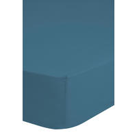 SPANNLEINTUCH 140/200 cm Satin  - Blau, Basics, Textil (140/200cm) - MID.YOU