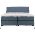 BOXSPRINGBETT 180/200 cm  in Blau, Dunkelblau  - Blau/Schwarz, Design, Textil/Metall (180/200cm) - Hom`in