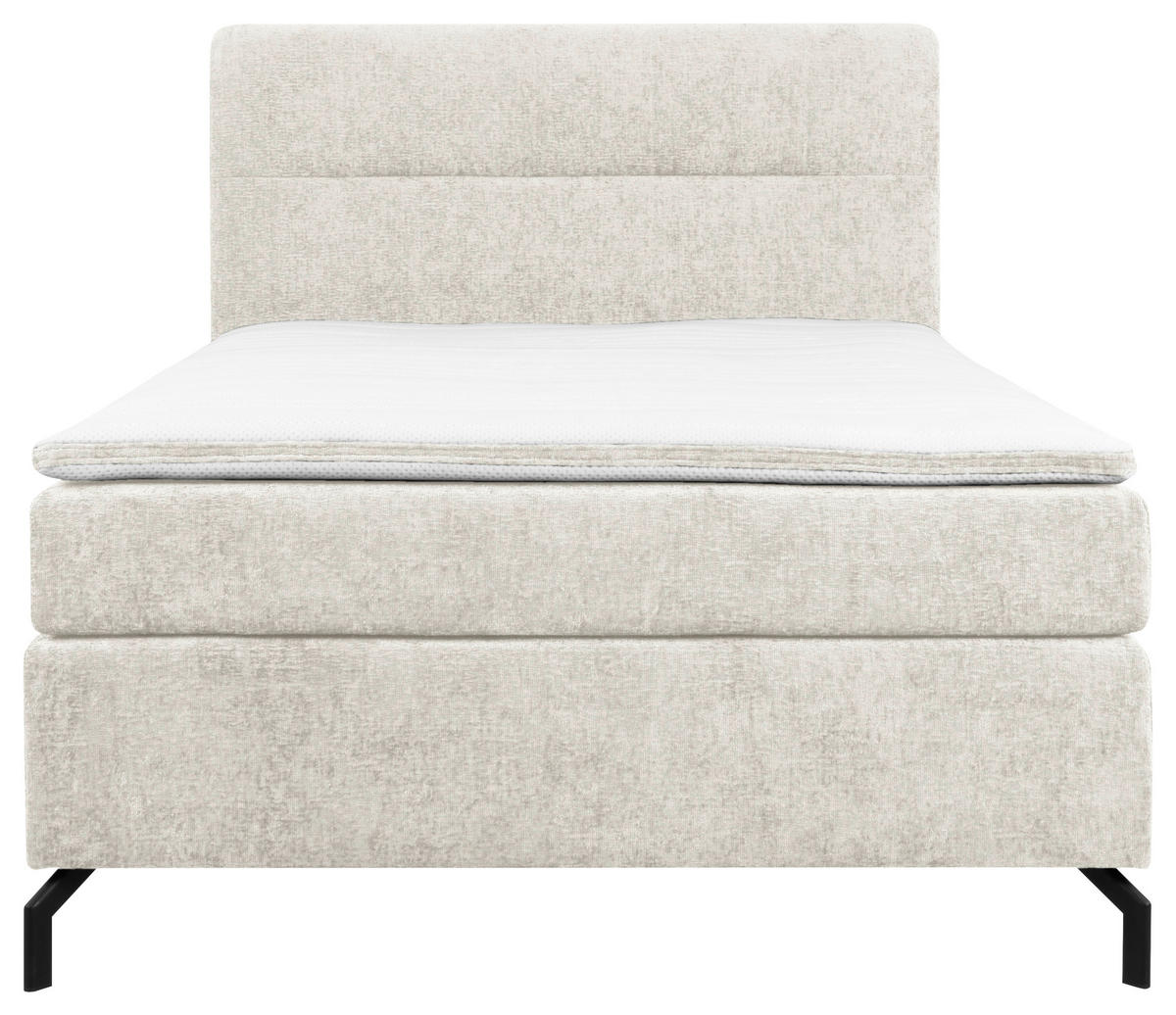 BOXSPRINGBETT 140/200 cm  in Greige  - Greige/Schwarz, Design, Textil/Metall (140/200cm) - Esposa