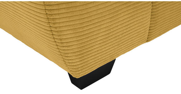 ECKSOFA Currygelb Cord Rückenkissen, Armlehnenkissen, Bettkasten, Schlaffunktion, Rücken echt, Liegefläche im Originalstoff  - Currygelb/Schwarz, KONVENTIONELL, Kunststoff/Textil (304/212cm) - Carryhome