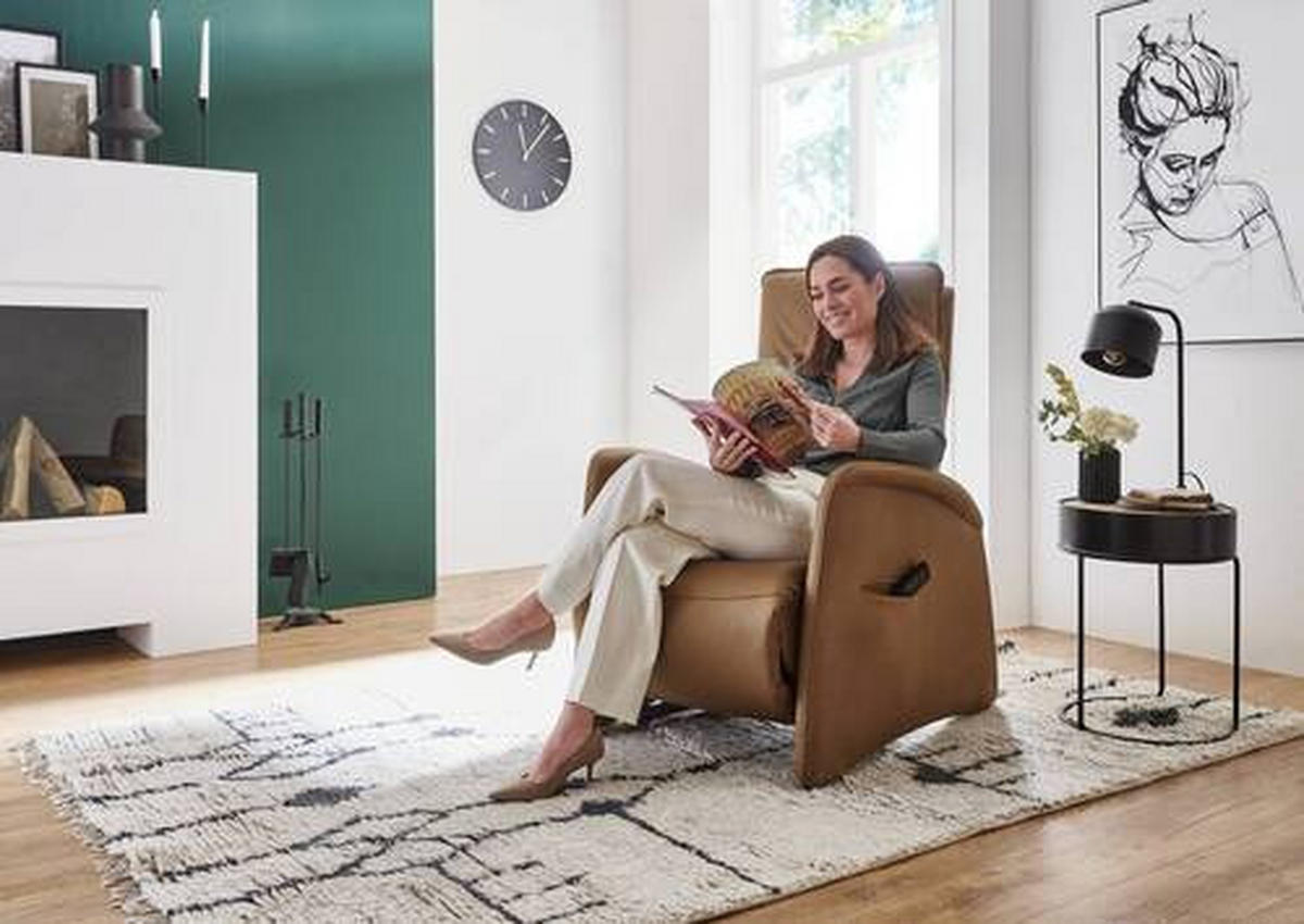 RELAXSESSEL in Textil Braun  - Schwarz/Braun, Design, Kunststoff/Textil (90/114/87-176cm) - Valdera